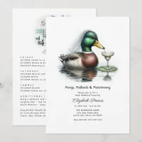Margs Mallards & Matrimony Funny Lake Bachelorette Invitation
