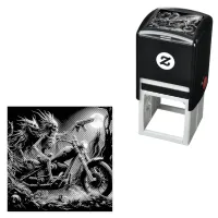 Grimbone and Skulldust, mounted their big chopper  Self-inking Stamp