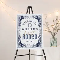 1st Rodeo Birthday Welcome Sign – Navy Blue Wester