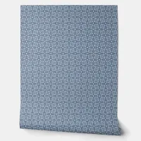 Small-Scale Blue Abstract Geometric Mosaic Wallpaper