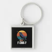 Funny Retro F-Caw-F Bird Crow Crow Bird  Keychain