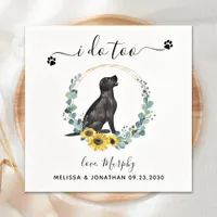 Custom Dog Wedding I Do Too Black Lab Cocktail Napkins