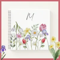 Pastel Wildflowers Meadow Trendy Sketch Custom  Notebook