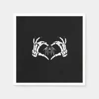 Skeletons Token Heart Hands  Napkins
