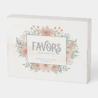 Watercolor Bouquet Favors Blush ID654 Wooden Box Sign