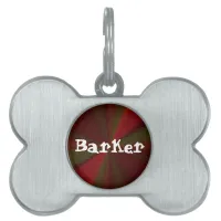 Circular Gradient Patchwork Red to Green Pet Name Tag