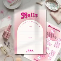 Girly Milky Pink Ombre Press On Nail Display Card