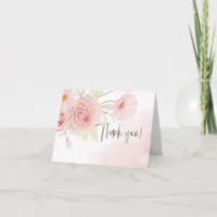 Thank You | Watercolor  Pastel Pink Flowers