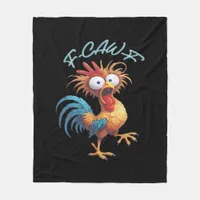 F Caw F Funny Chicken Humor Retro Style Fleece Blanket