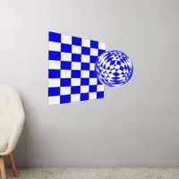 Wall Decal - Checker Board with 3D Ball