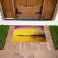 Yellow and Purple Santa Monica Pier Doormat