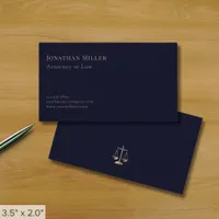 Navy Blue and Gold Legal Services Business Card