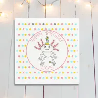 Personalized Axolotl Themed Birthday Party Napkins