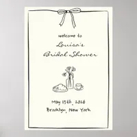 Coquette Bow Bridal Shower Brunch Welcome Sign
