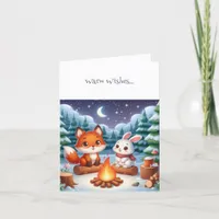 Warm Wishes Winter Wonderland Blank Note Card