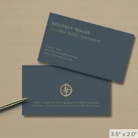 Simple Upscale Gold Compass Logo Business Card