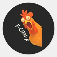 F-Caw-F Chicken Retro Classic Classic Round Sticker