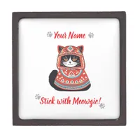 Adorable Cat Magnetic Wooden Gift Box