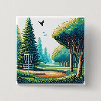 Disc Golf Pixel Art  Button