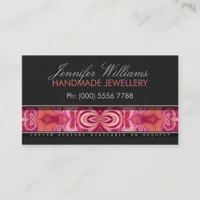 Coral Pink Geo- Batik Artist Promo Business Cards