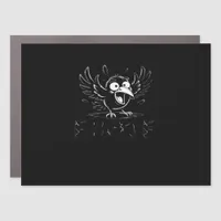 Crow, Retro F-Caw-F Bird Crow Funny Crow Bird Cawi Car Magnet
