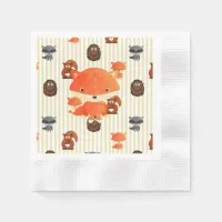 Woodland Animals Baby Shower Tan Napkins