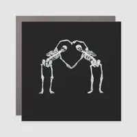 Two Skeleton Hearts Hands Classic Car Magnet