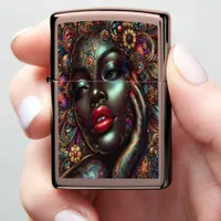 Radiant Black Woman Elegant Art Zippo Lighter