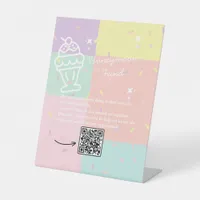  Retro Ice Cream Honeymoon Fund Pedestal Sign