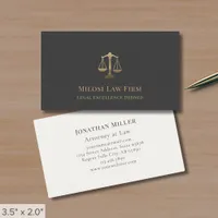 Upscale Attorney Lawyer Law Firm Business Card