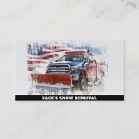 *~* Snow Removal  Plow Truck AP74 Flag Patriotic  Business Card