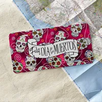 Sugar Skulls and Swirls Rose Red ID725 License Plate