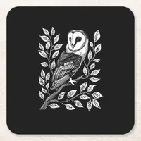 Barn  Goth Witch Goblincore Cottagecore Academia Square Paper Coaster