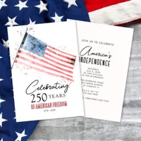 American Flag 250 Years Freedom 4th of July Party Invitation