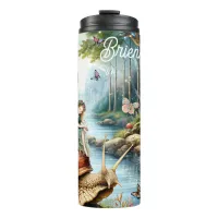 Pretty Fairy Land with cute Snail and Butterflies Thermal Tumbler