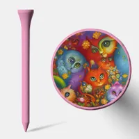 Colorful Crazy Kitty Cat Kitten Collage Golf Tees