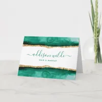 Emerald Green And Gold Client Thank You Card