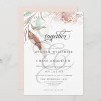 WEDDING INVITE | Pastel Watercolor Wispy Foliage