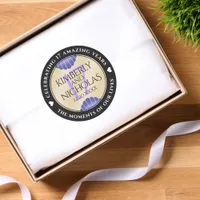 Elegant 17th Shells Wedding Anniversary Classic Round Sticker