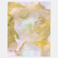 *~* Unicorn Rainbow Holograghic Pastel Gold AP1  Fleece Blanket