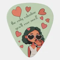 Dog Valentine Tote Bag Guitar Pick