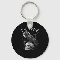 F-Caw-F Crow Bird Retro Vintage Gothic Moon F-Caw- Keychain