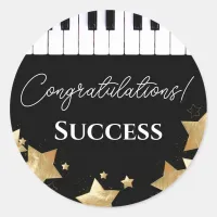 Piano Exam Success Congratulations Teacher Classic Round Sticker