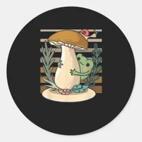 Cottagecore Mushroom Forest Toad Goblincore Mycolo Classic Round Sticker