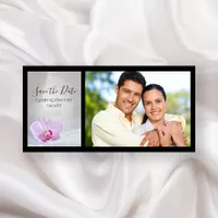 Pink Orchid and Bridal Veil Wedding Save the Date