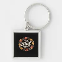 It’s Fall Y’all Halloween Bats Pumpkin Fall Hallow Keychain