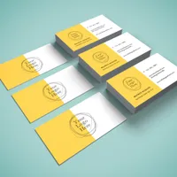 Custom Logo Modern Minimalist Mustard Yellow Business Card