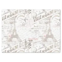 Vintage French Romance Collage Pink ID226 Tissue Paper