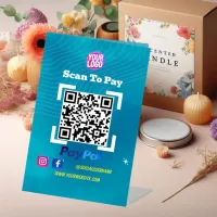 PayPal QR Code Payment | Scan to Pay Business Logo Pedestal Sign