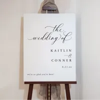 Modern Elegant Calligraphy Wedding Welcome Sign